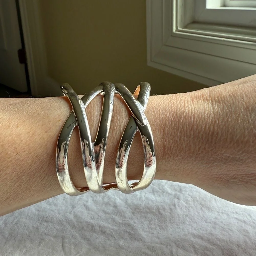 Stella‎ & Dot Odette Fitted Silver Cuff Bracelet